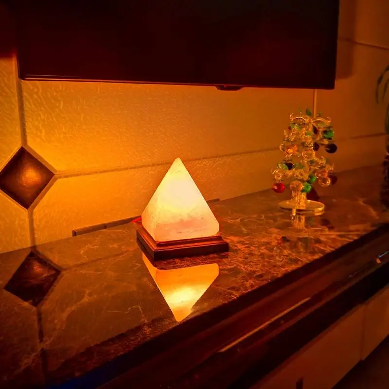 Lámpara de sal USB de piedra Himalaya Natural, luz nocturna