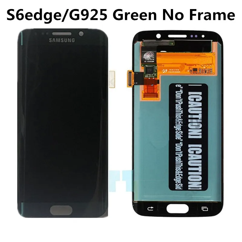 5,1 ''сменный супер AMOLED дисплей для SAMSUNG Galaxy s6 edge G925 G925F G925I lcd дигитайзер в сборе с рамкой - Цвет: Green No Frame