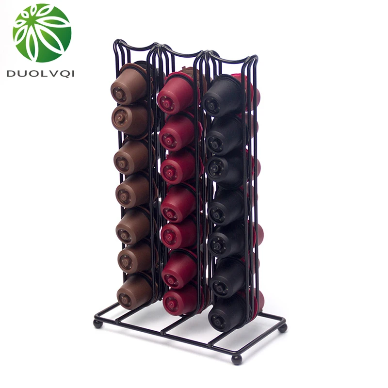 Duolvqi держатель для кофейных капсул, железная Хромированная Подставка для 42 капсулы кофе nespresso, демонстрационная стойка, soporte capsulas nespresso