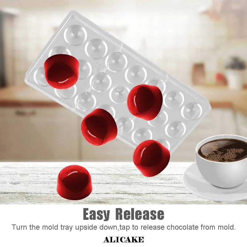 3D Chocolate Ball Bar Molds Polycarbonate Chocolate Mold Candy Fondant Tray Mould Plastic Form Baking Pastry Bakery Tools