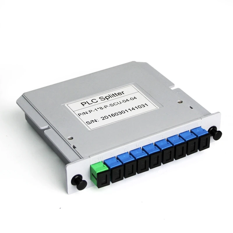 Free Shipping PLC Cassette Insertion Type SC APC 1x8 Fiber Optic Splitter 1x8 SC UPC Fiber Optical Box FTTH 1x8 PLC Splitter box