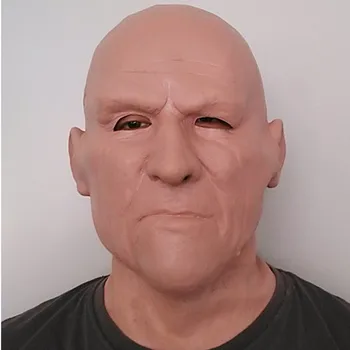 

2020 Hot Selling Realistic Full Head Carnival Costume Theater Scene Prop Adult Cap Halloween latex Old Man Mask