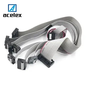 

2.54MM pitch 30CM JTAG ISP AVR Download Cable Wire FC-6/10/14/16/20/40P PIN Connector Gray Flat Ribbon Data Cable