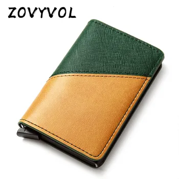 

ZOVYVOL 2020 fashion Mixed Color RFID Card Holder Leather Aluminum Wallet Travel Passport Holder Slim Passport Cover Purse