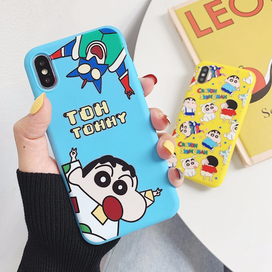 Чехол Crayon Shin Chan для iPhone XR XS 11 Pro Max X 8 7 6S 6 Plus 5 5S SE мультяшный милый Силиконовый ТПУ