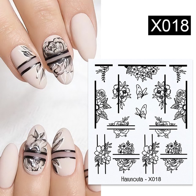 1 Sheet Nail Water Decals Transfer Lavender Spring Flower Leaves Nail Art Stickers Nail Art Manicure DIY