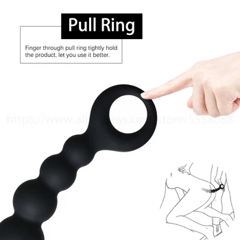 Handheld Anal Plug 7 Butt Beads Soft Silicone Sex Toys for Couple Female Vagina Masturbator Male Prostate Massage Adult Product 2