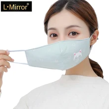 L. Mirror 1 шт., женская теплая хлопковая маска для лица, дышащая маска для рта, моющаяся маска для рта против пыли для зимнего велоспорта, Новинка