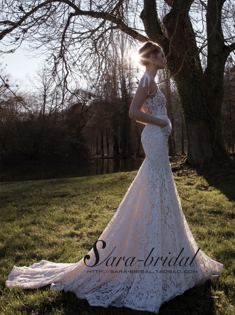 Casamento романтическое vestido de noiva renda новое модное сексуальное свадебное платье с v-образным вырезом кружевное платье для невесты платья для матери невесты