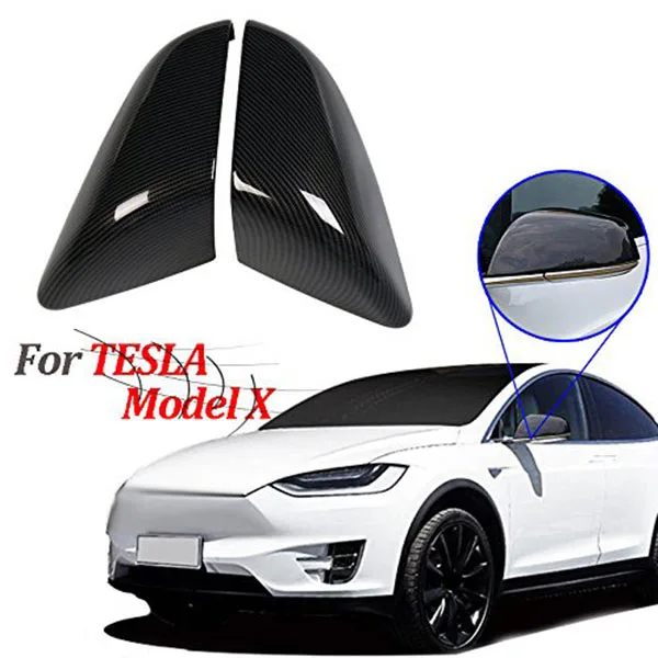 1 пара автомобильных зеркальных чехлов из углеродного волокна для- Tesla модель X Suv боковое зеркало крышки 3K Углеродное волокно боковое зеркало Чехлы