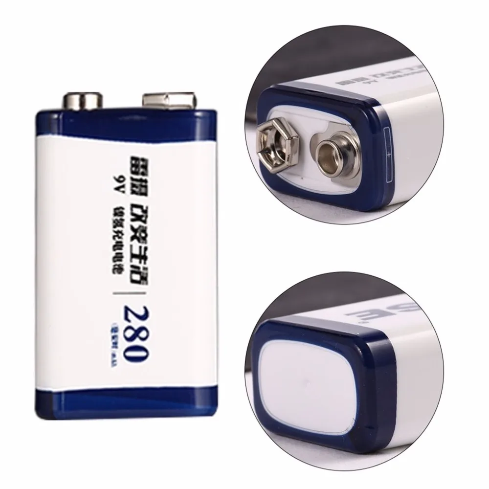 

LEISE Square 6F22 Ni-MH Battery 9V 280mAh Environmentally Friendly Rechargeable Battery Low Consumption Economic Battery