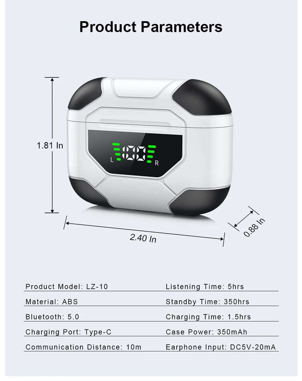 esporte com display digital caso carregamento LZ-10