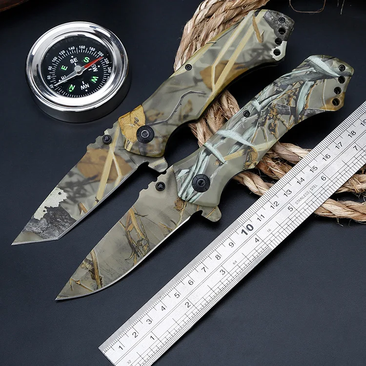 

Outdoor Pocket Knife Camouflage Tactical Hunting Folding Knife Military Survival Tools Camping Fruit Knives Multi-use defensive