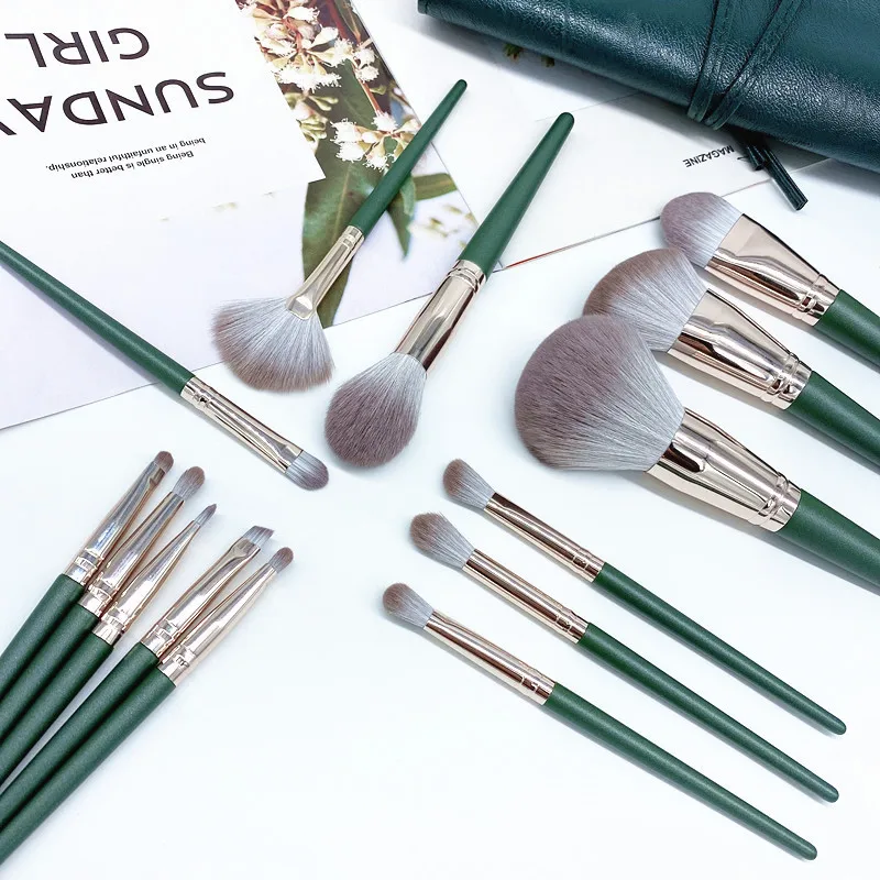 

New Style 14 Makeup Set Full Set Beauty Tool Powder Brush Blush Brush Soft Convenient Storgage Bag