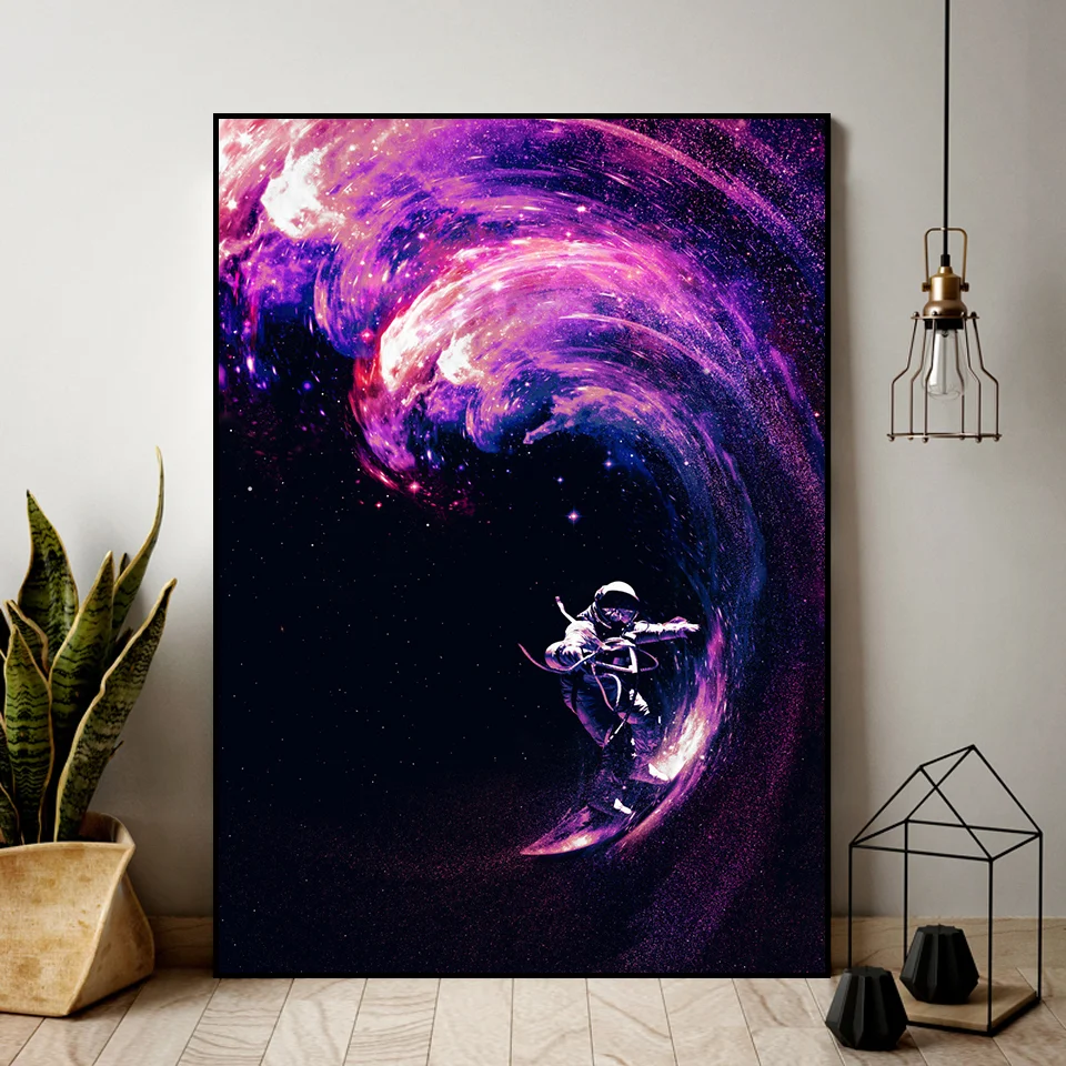 

Wall Art Canvas Painting Modular Pictures Home Decor Astronauts Starry Sky Poster HD Prints for Living Room Framework