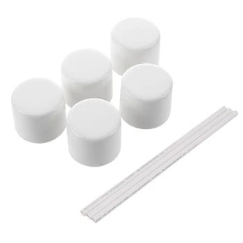 

8 Pcs White Water Pipe Fittings: 3 Pcs 20Mm Outer Diameter PVC Electrical Conduit Pipes 600Mm Long & 5 Pcs 20Mm PVC Slip End Cap