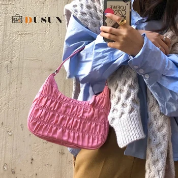 

Fashion Nylon Folds Underarm Bag for Women Shoulder Bags Casual Designer Purse Hobo Clutch Hand Bags Ladies Bolsa Feminina New