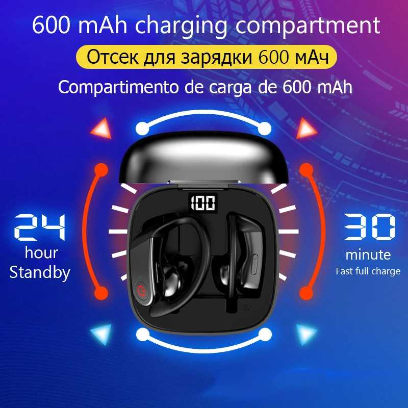 B10 TWS Wireless Bluetooth Headphones LED Display Sports Headset Earbuds Waterproof Earphone With Charging Box For IPhone Xiaomi