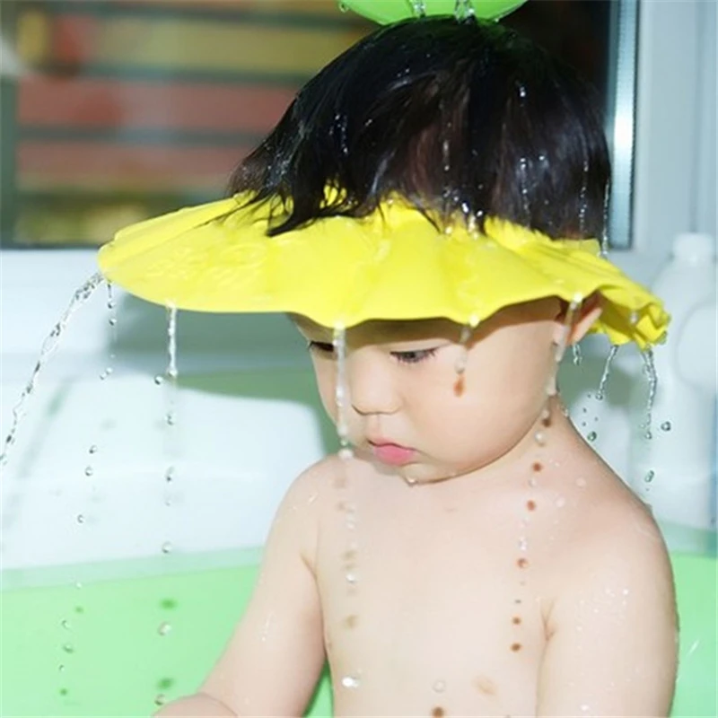 Безопасная детская шапочка для душа, детская шапочка для ванной, регулируемая детская шапочка для душа, защита глаз, защита для мытья волос, защита для детей, водонепроницаемая шапка