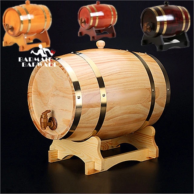 Barril de vino de madera 1L / 1,5L / 3L para cerveza whisky ron