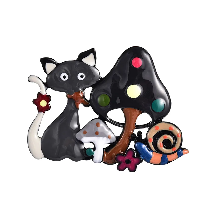 Cring Coco товары в Короткие поставки loveless Cat гриб Улитка Броши джинсовая рубашка нагрудные значки подарок для друзей - Окраска металла: color3