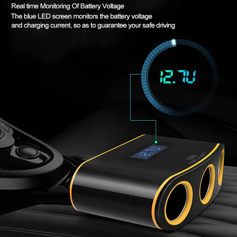 QC 3,0 Универсальное автомобильное USB разветвитель прикуривателя вольтметр 12V 24V Мощность адаптер для сотового телефона gps