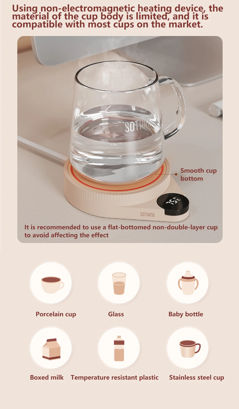 Xiaomi Sothing Heating Coaster Adjustable Temperature Digital Display
