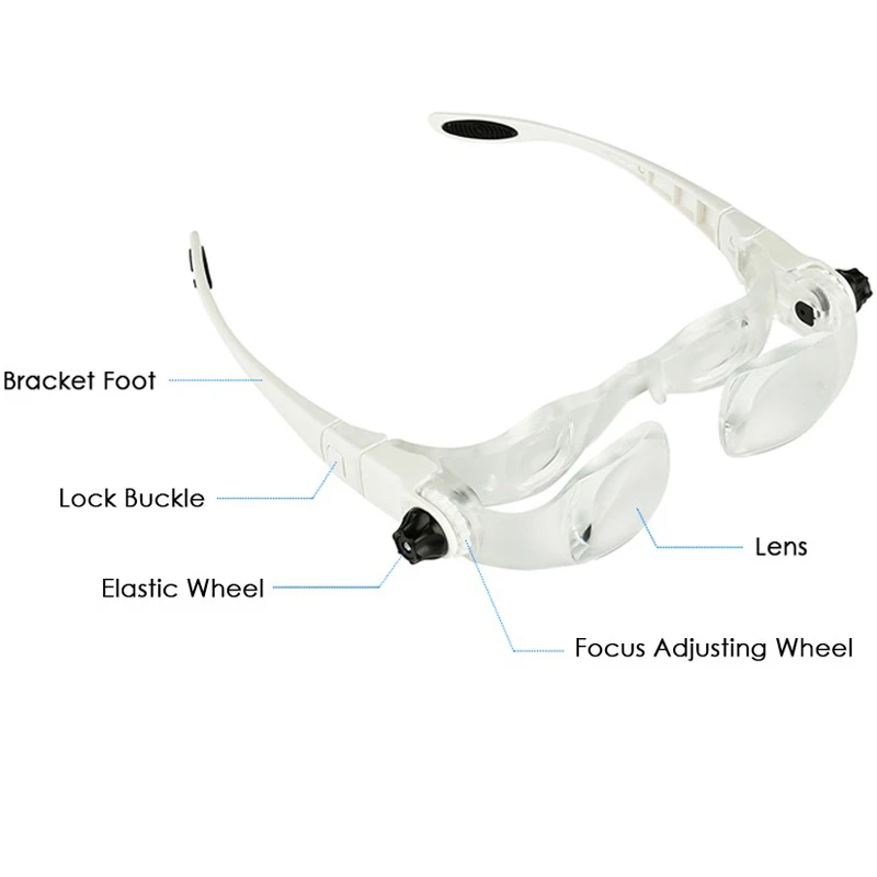 Headband 4.0X Bracket TV Glasses Magnifier Loupe Goggles Magnifying Glass with Phone Holder Glasses Case