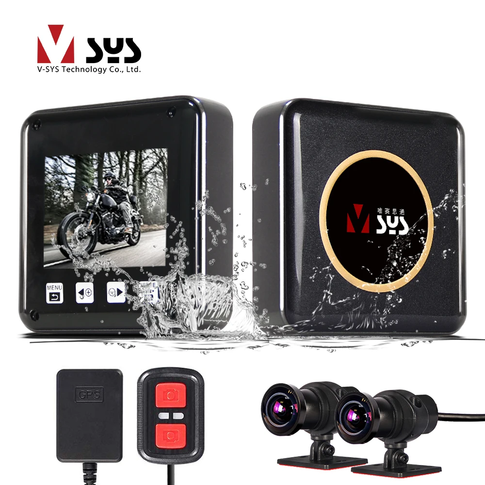 Vsys Dual Lens Parking Mode Dvr Per Moto Moto Camera Wifi 1080P Sony Starvis Night Vision Impermeabile Moto Dash Cam
