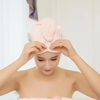 

Rabbit ears set head dry hair cap cute thickened strong absorbent dry hair towel bath cap