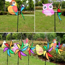 Пластиковый 3D Pinwheel животный цвет случайный ветряная мельница ветряной Спиннер