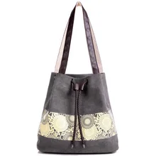 В Корейском стиле художественная повседневная женская сумка большого объема в этническом стиле холщовая ручная сумка для покупок-сумка через плечо