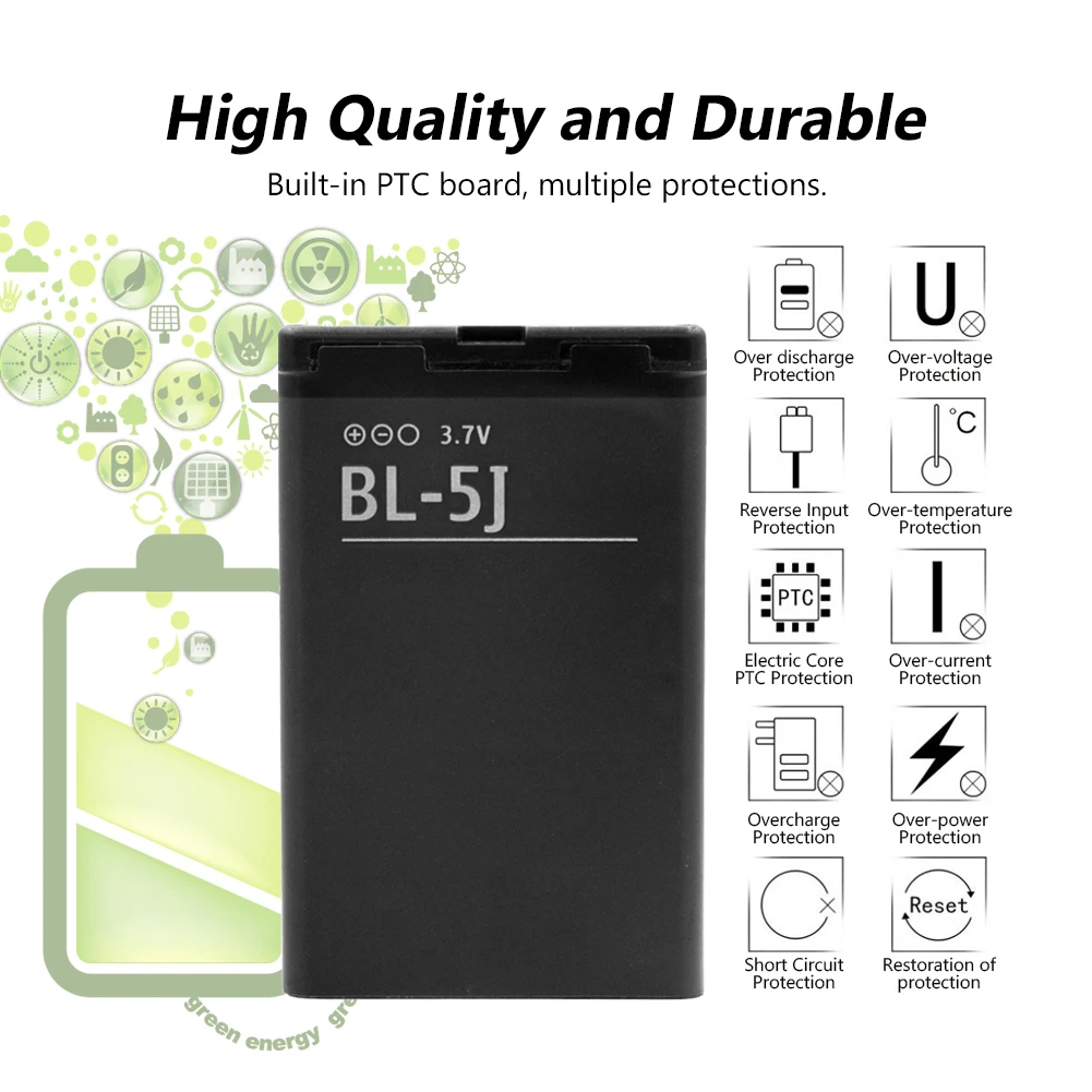 Оригинальный BL5J BL 5J батареи сотового телефона для Nokia 5230 5233 5232 5800 Lumia 520 525 530 5900 Xpress