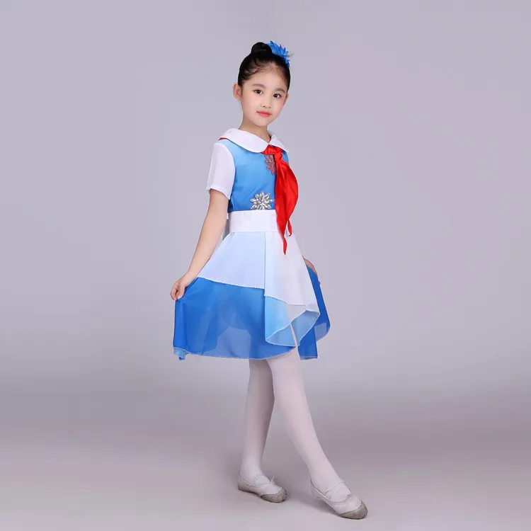 

Xiaohe Elegant Demeanor CHILDREN'S DAY Clothing Dream Children Red Scarf Costume Go Towards Light Chorus Running Women's Perform