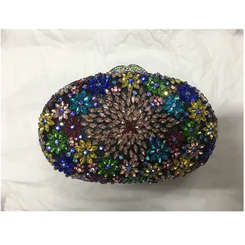

Designer Handbags High Quality Crystal Clutch Evening Bag for Women Metal Floral Bridal Wedding Clutch Purse Handbags and Purse