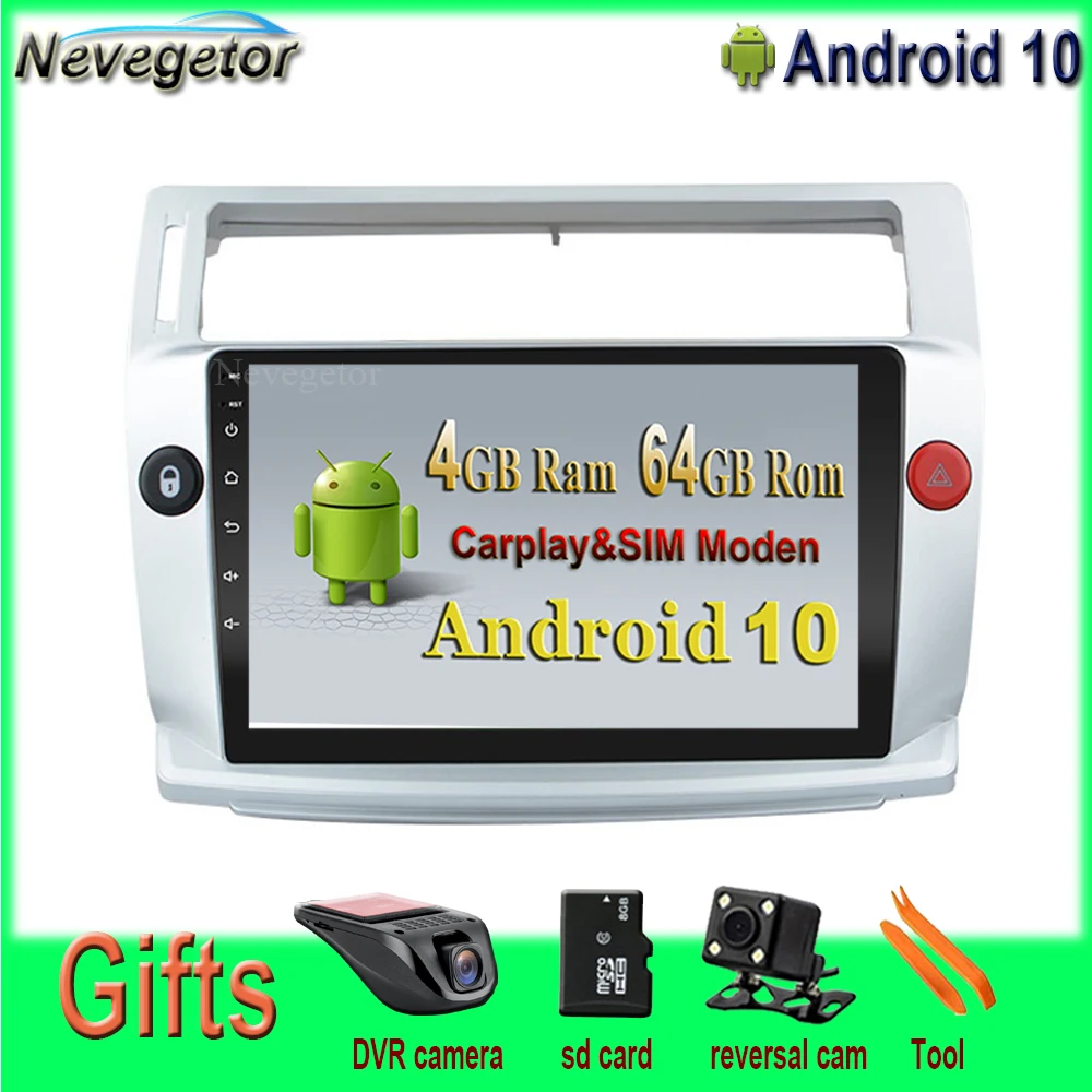 9 ''автомобильный мультимедийный плеер Android 10 для Citroen C4 C Triumph четыре 2004 2009 Wifi GPS