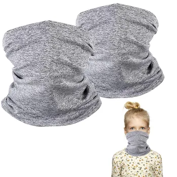 

2PCS Children solid Headwear Scarf Outdoor Cycling Windproof Anti-Dust Warm Face Mask Multi-functional Sunscreen Bandana Unisex