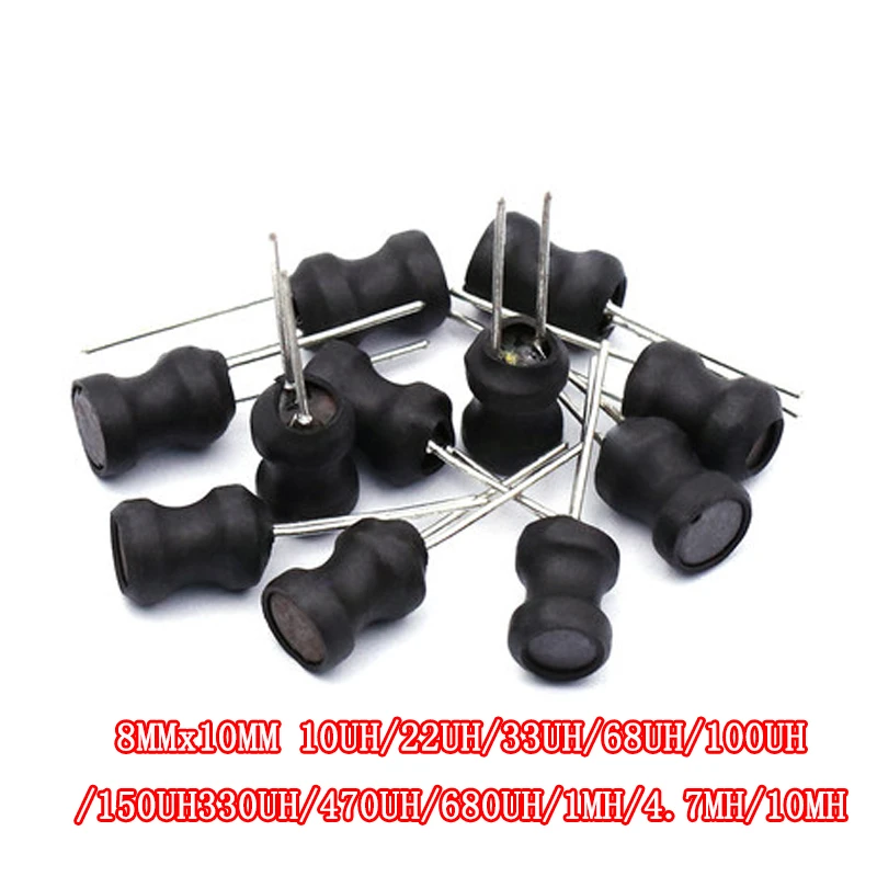 10 шт./лот Мощность индуктор 8x10 мм 10uh 22uh 33uh 47uh 68uh 100uh 150uh 220uh 1mh 10mh DR ядро адаптера переменного тока Word