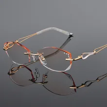 Алмазные очки в оправе для близоруких очков женские бескаркасные очки с градиентными линзами