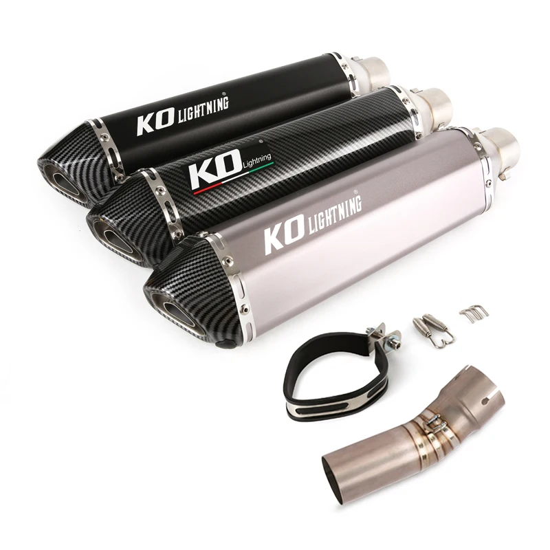 Slip On Motorcycle Exhaust Mid Connect Pipe And 51mm Muffler Titanium Alloy Exhaust System For BMW F800GS 2008-2017