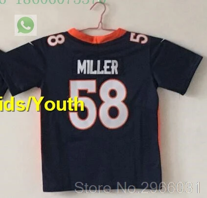 for kids youth А+++ качественный Детский Молодежный 58 фон Миллер чехол Keenum 4 Bradley Chubb 55 Terrell Davis 30 jersey Denver - Цвет: for kids youth