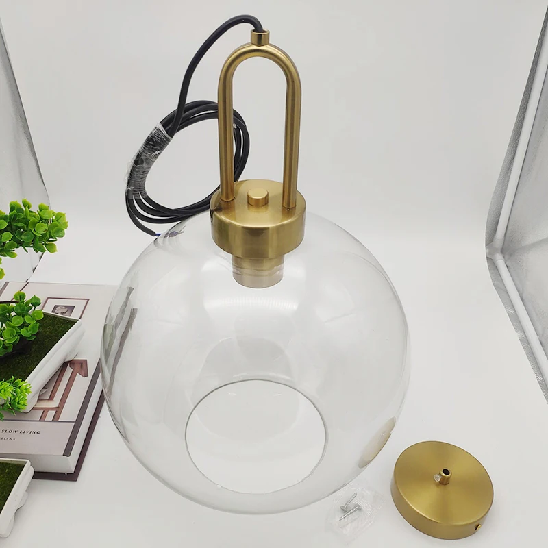 

Modern Glass Ball Pendant Lights for Bedroom Nordic Hanging Lamp Home Deco Fixtures Living Room Kitchen Loft Suspension E27 Lamp