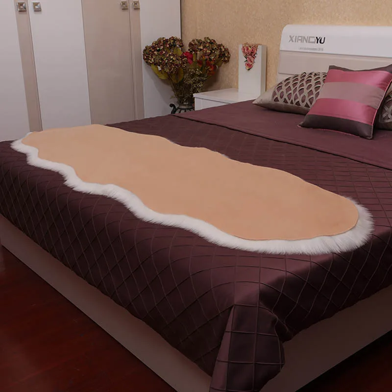 Soft Faux Fur Wool Carpet for Living Room Artificial Sofa Bed Rug Plush Carpets Bedroom Cover Mattress Door Window Bay Mat