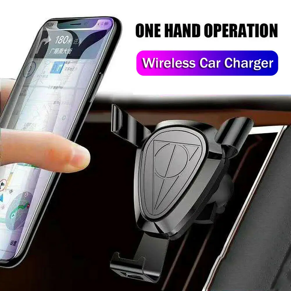 

Gravity Car Wireless Charger Qi Fast Charging Holder for IPhone XS Samsung S10+