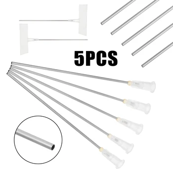 

5pcs 100mm White Blunt Dispensing Needles Syringe Needle Tips Plastic + Metal Material For Ink Refilling Mixing Liquid