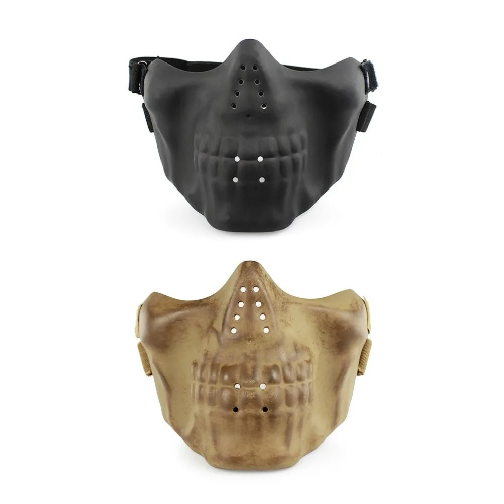 Хэллоуин защитная маска нижняя половина лица Череп маски защитная маска ужаса пугать сплошной цвет маска