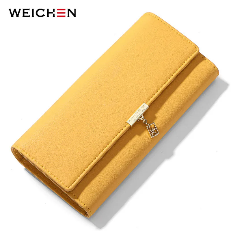 

WEICHEN Trifold Long Clutch Wallets Women Purses Card Holder Phone Pocket Long Wallet Carteira Forever Young Female Purse NEW