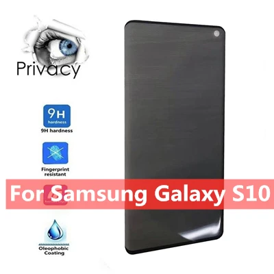 Черный Для samsung Galaxy S10/S10+ защита для полного экрана анти-видеть закаленное стекло надежное Закаленное стекло протектор экрана S30 - Цвет: Черный