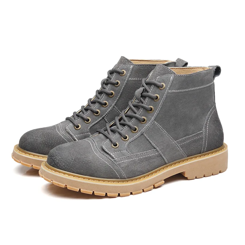 

Mens High-top Military Desert Boots Retro Ankle Motorcycle Botines Male Casual Safety Platform Shoes