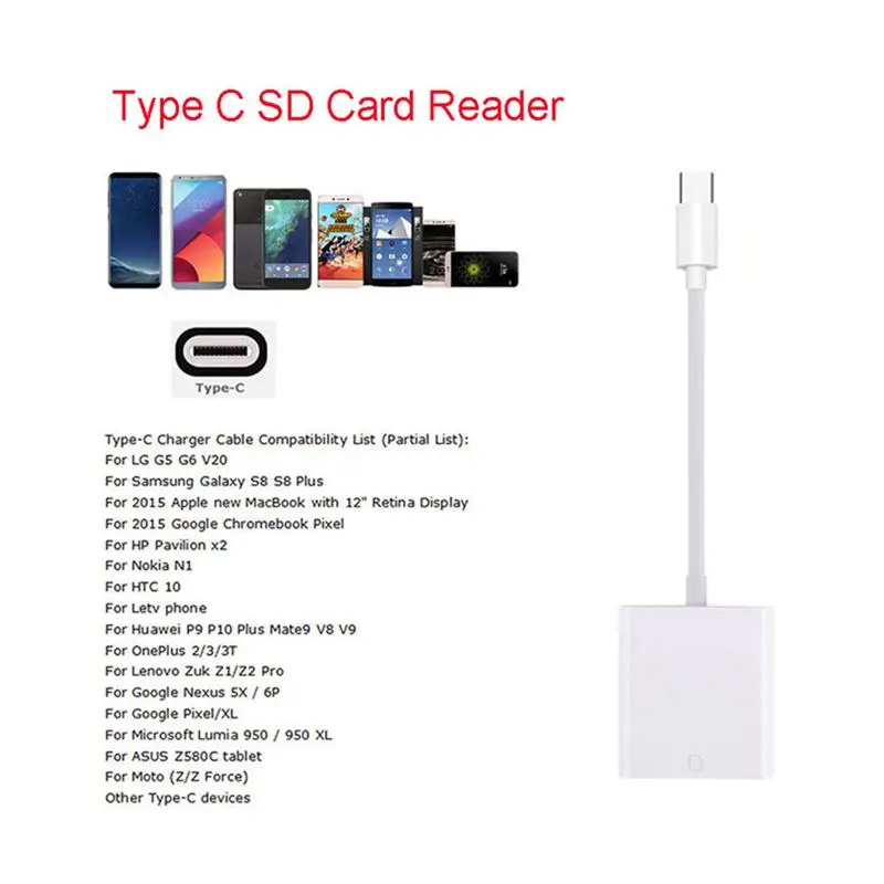 USB 3,1 type C USB-C для SD SDXC кардридер адаптер для телефонов Macbook samsung